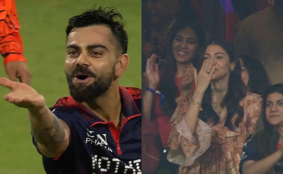 Virat Kohli Shares Flying Kiss With Anushka Sharma After Match-Winning Knock For RCB. Video Viral